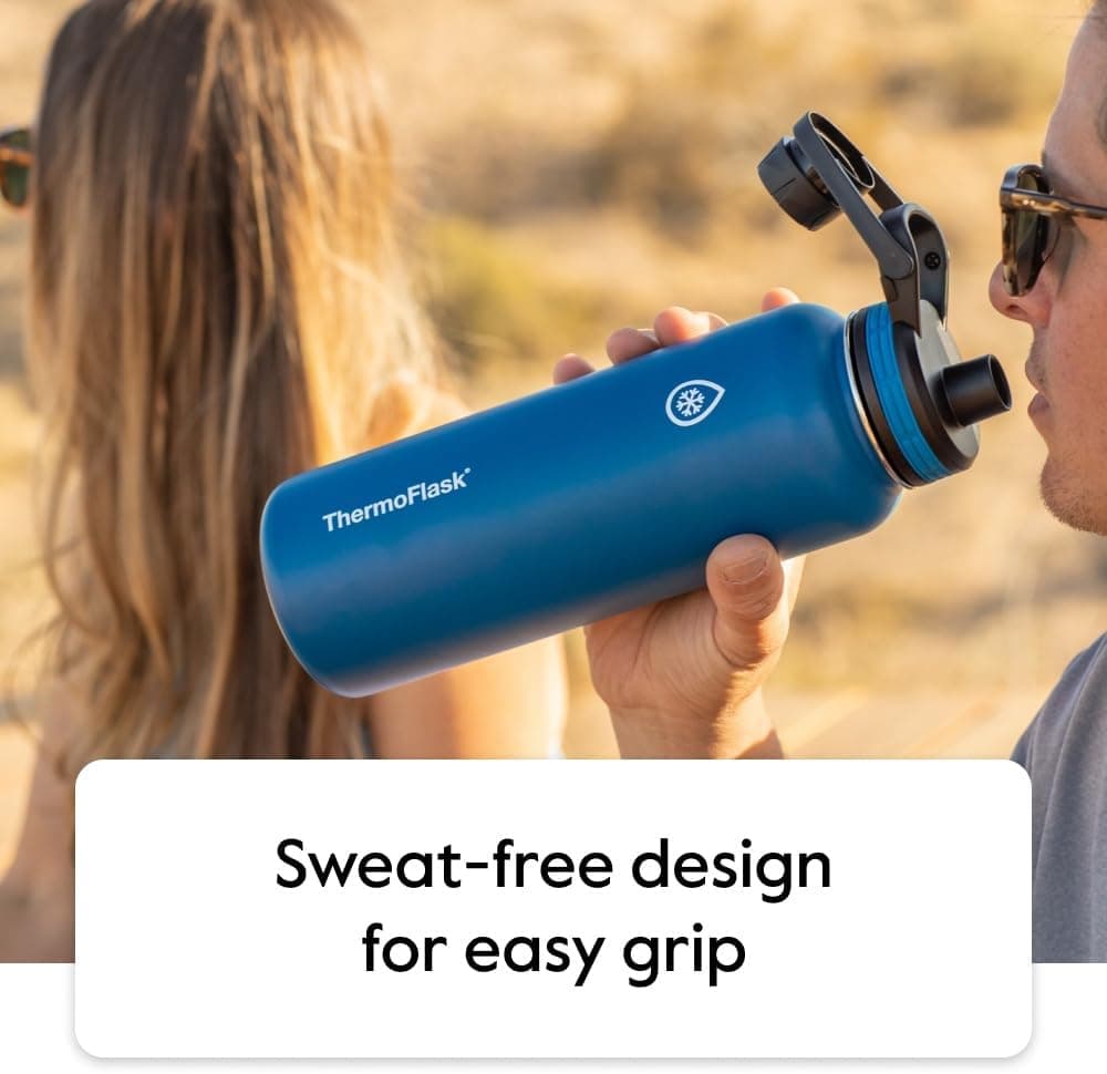 ThermoFlask Kids 16 oz Insulated Water Bottles with Straw Lid BPA-Free Stainless Steel Leakproof &amp; Spill-Proof Design Easy Clean Wide Mouth 2-Pack for School, Sports, Playdates, Red/Blue: Home &amp; Kitchen thumbnail 5