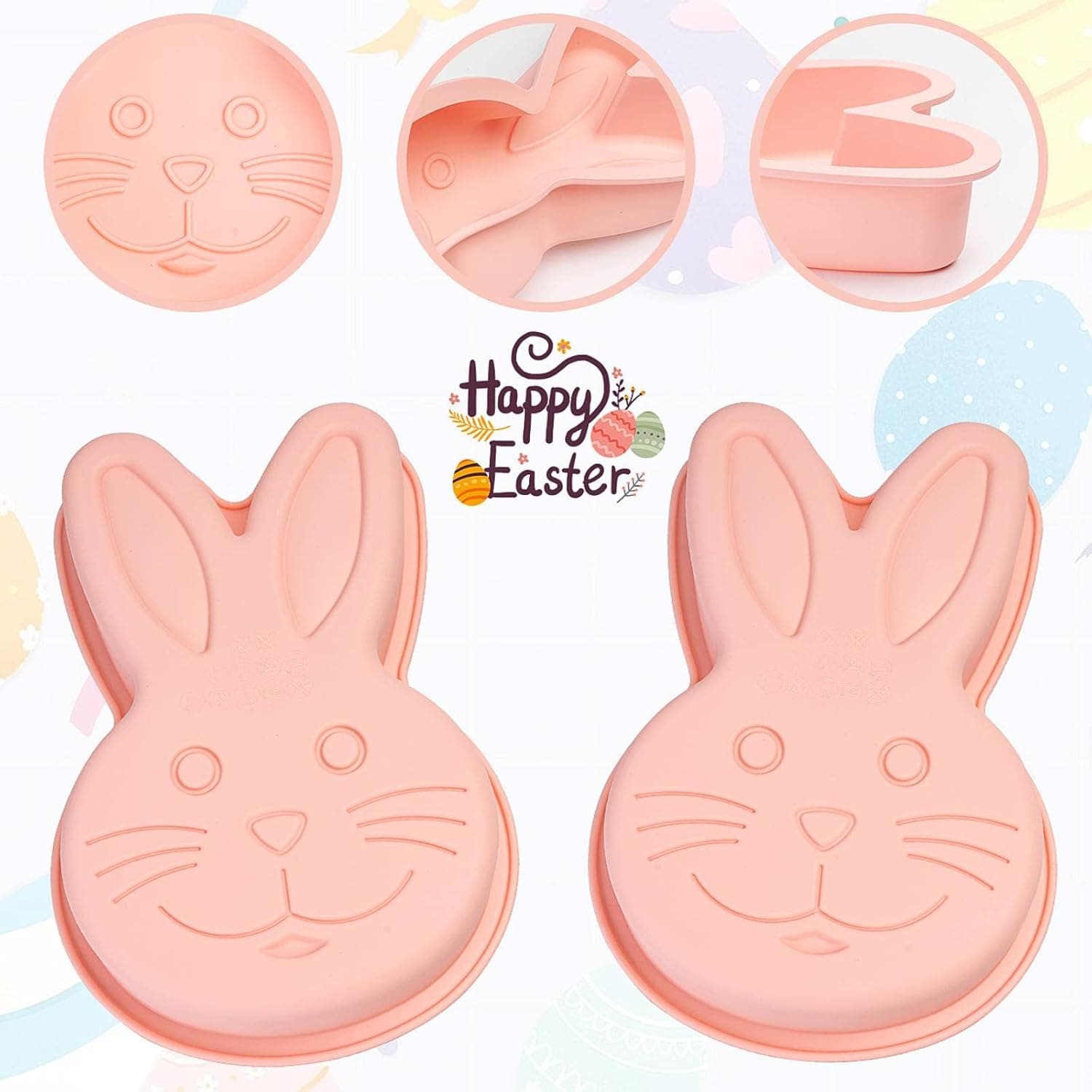 Dootafy Bunny Mold 2 Pack Silicone Bunny Cake Pan, Children thumbnail 2