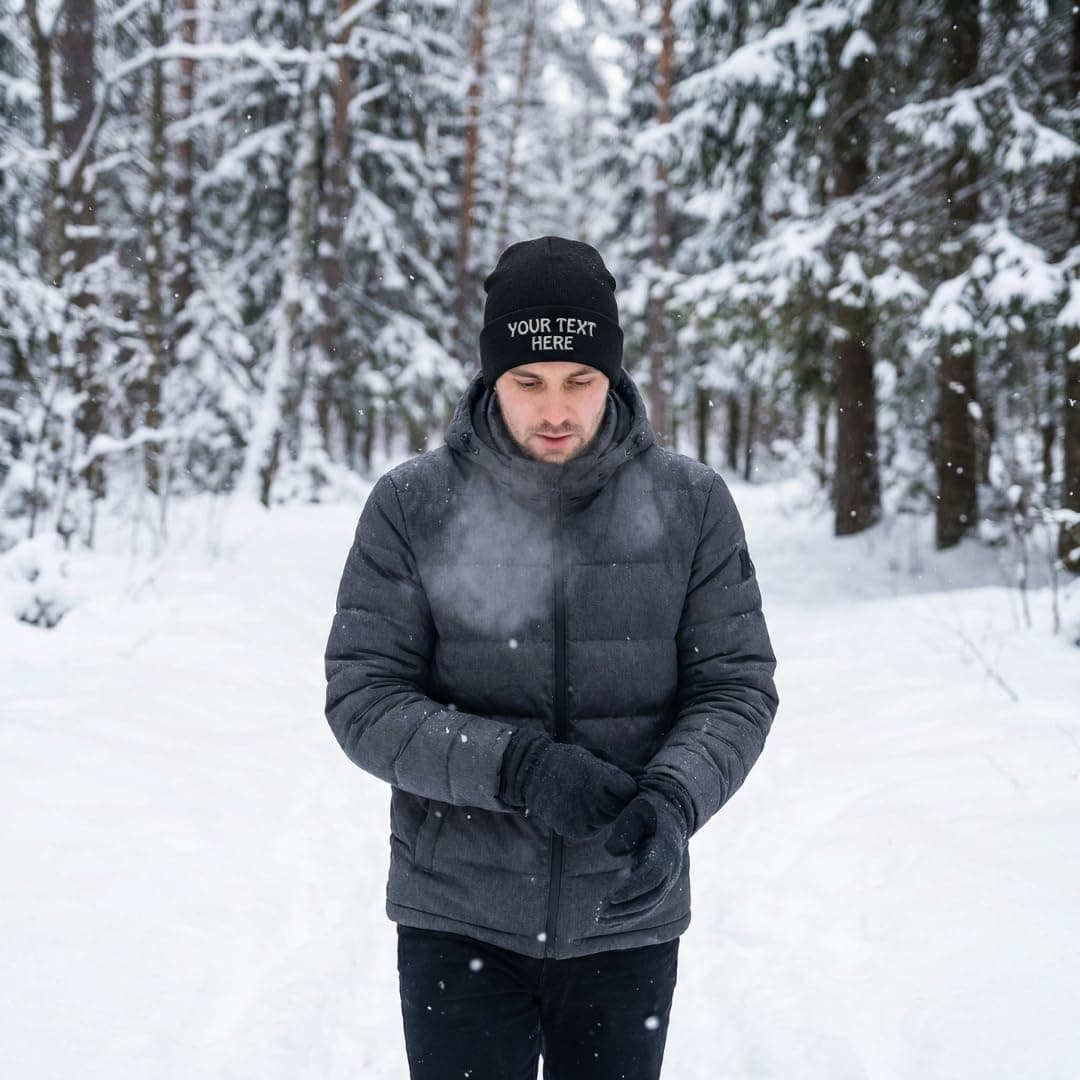 Winter Hat Beanie for Men &amp; Women Custom Personalized Text Name Embroidery Acrylic Skull Cap Hat Black : Clothing, Shoes &amp; Jewelry thumbnail 4