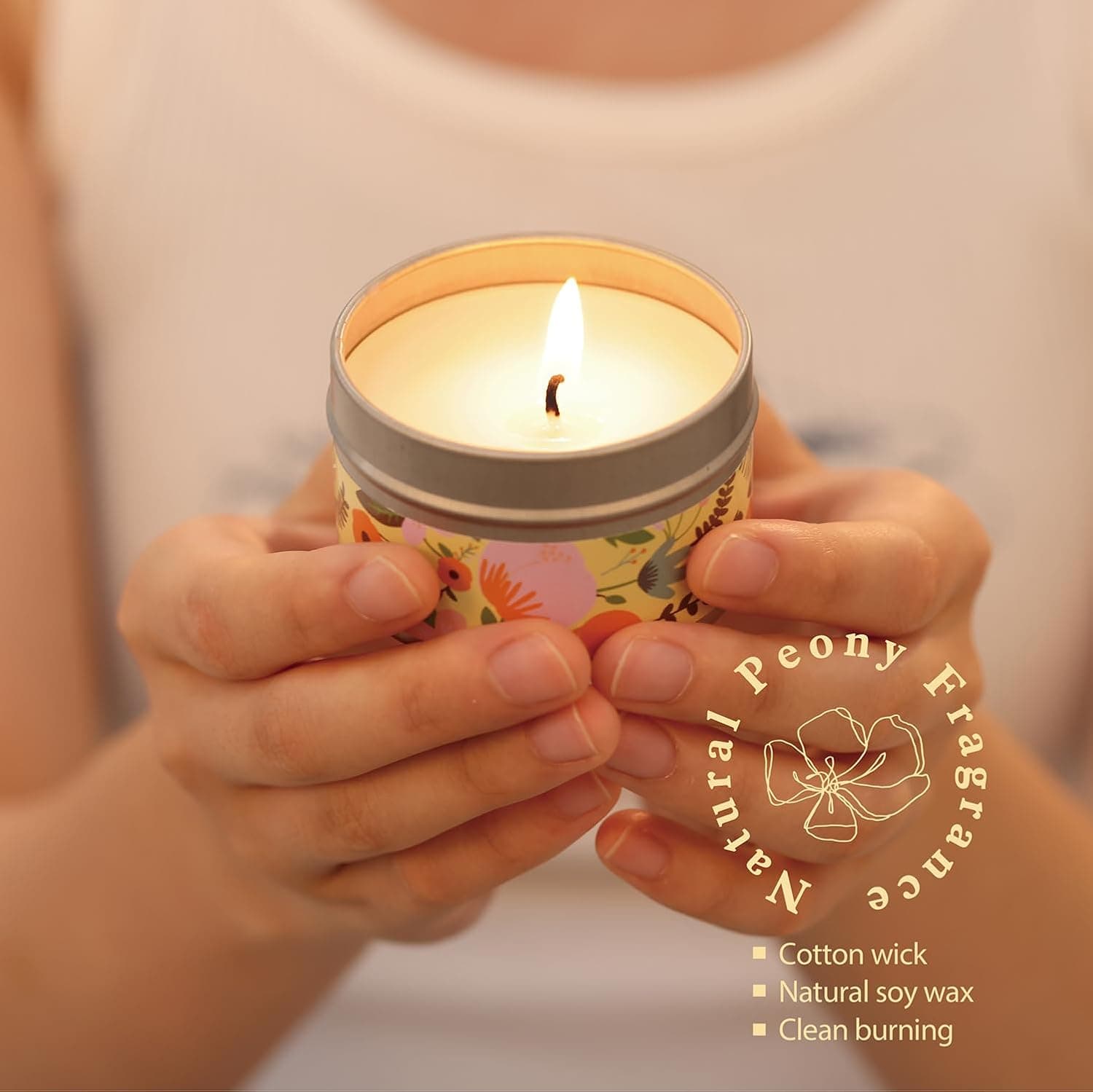 4 Pack Hand Cream Gifts Set for Women, Easter Basket Stuffers, Mothers Day Gifts for Mom, Peony Wish Skin Care Sets with Hand &amp; Foot Cream,Soap,Scented Candle, Nurse Birthday Gifts for Women : Beauty &amp; Personal Care thumbnail 5