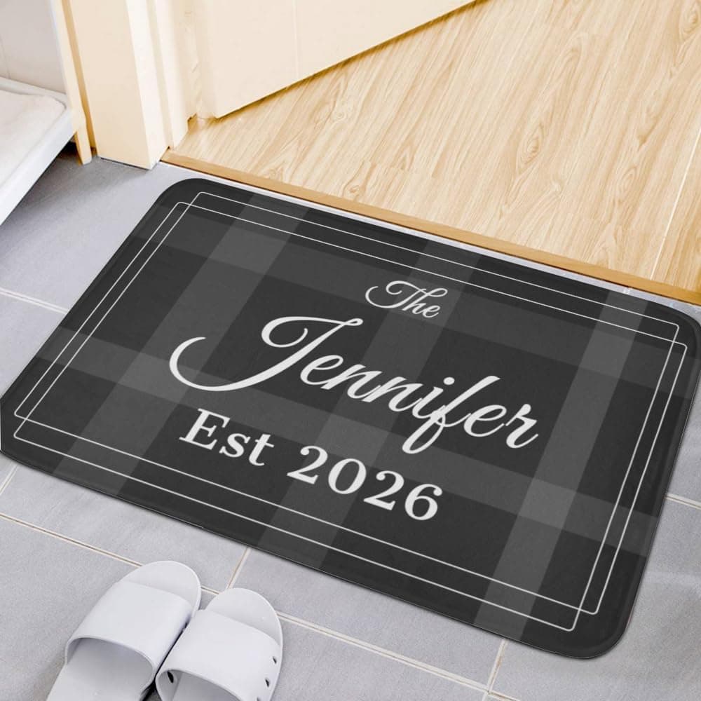 Clawelves Personalized Welcome Doormat with Family Name &amp; 6 Designs, Custom DoorMats, Housewarming Gift - Door Mat with Anti-Slip Backing, Customize Doormat Indoor Entrance : Patio, Lawn &amp; Garden thumbnail 2