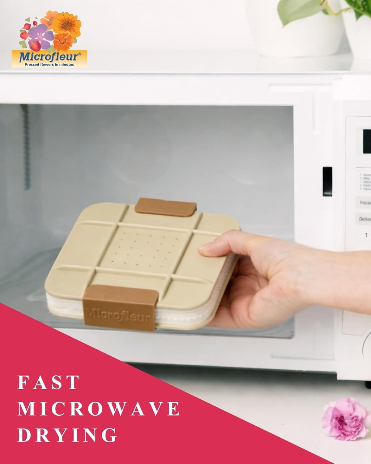 Microfleur Microwave Flower Art Press Kit for Kids and Adults - DIY with Washable Absorbent Cloth, Ideal for Plant Lovers 5" (13 cm) : Toys &amp; Games thumbnail 5