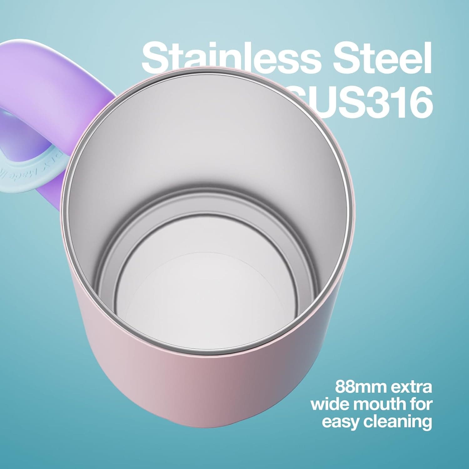 CHAKO LAB BaWang Insulated Stainless Steel Tumbler | Tumbler with Handle and Straw 35oz | Cup Holder Friendly for Travel | Leakproof Water Bottle | BPA-Free | 316 stainless steel liner| Purple: Home &amp; Kitchen thumbnail 3