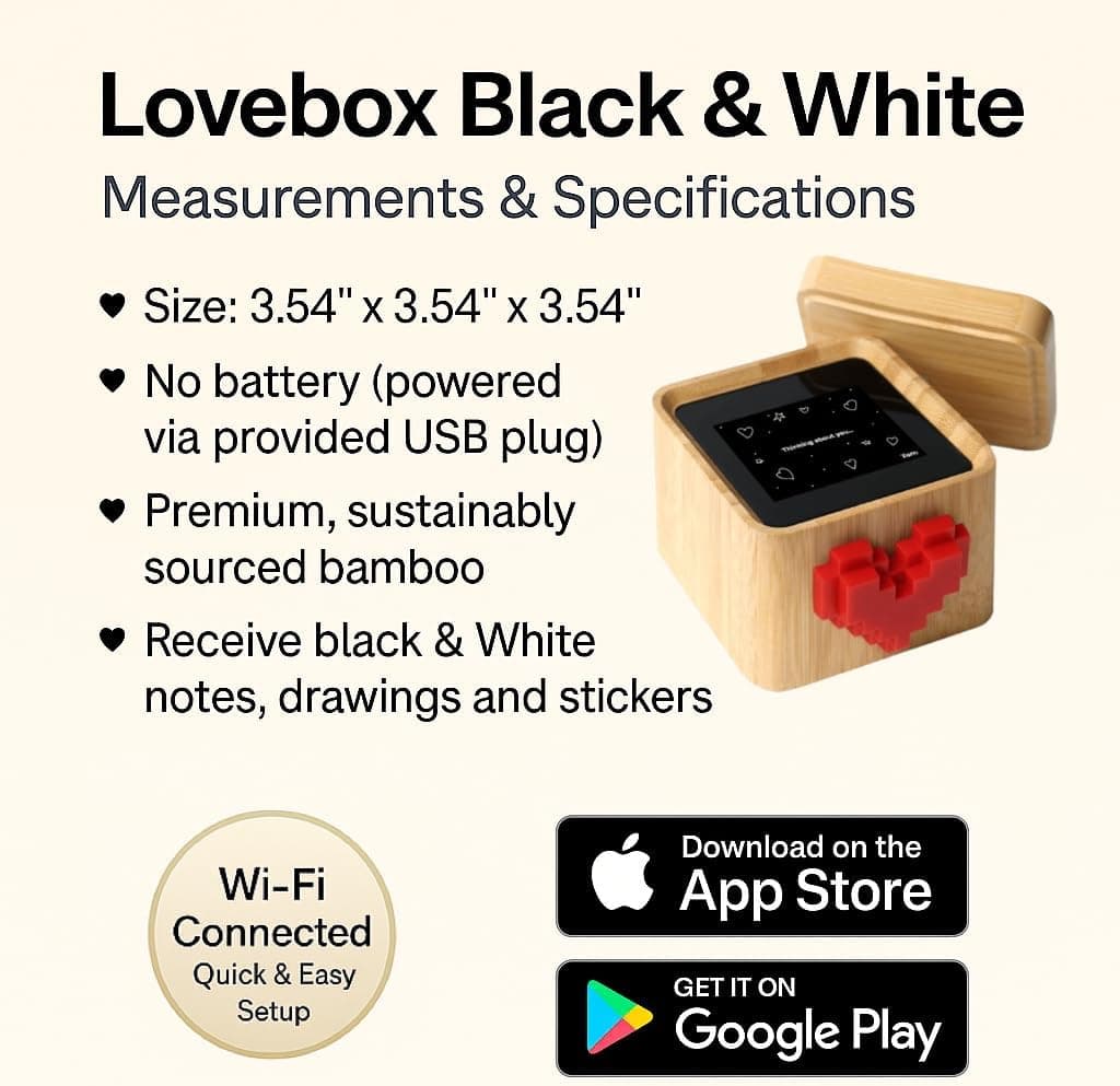 Lovebox Black & White Love Note Messenger thumbnail 4