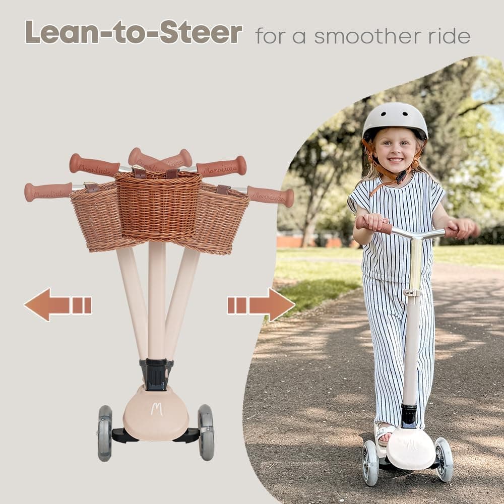 MomnLittle Kick Scooter with Basket for Kids Ages 3-10 thumbnail 3