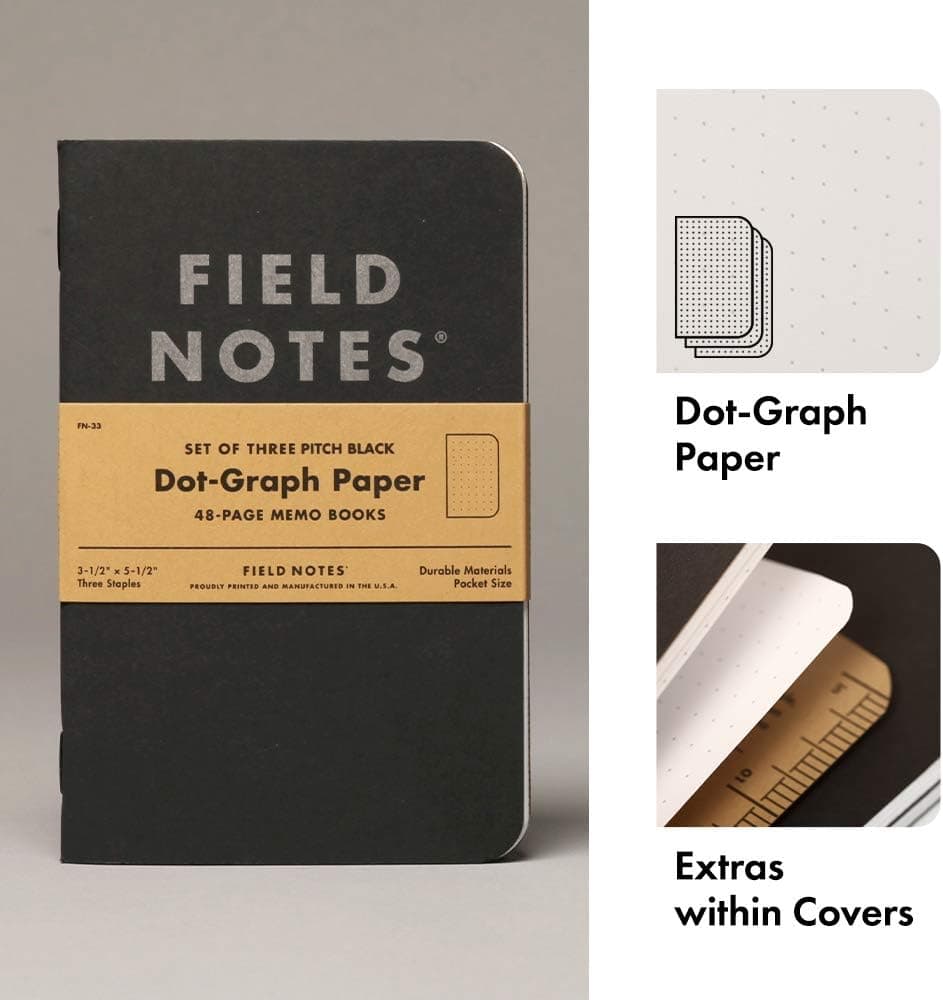 Field Notes 3-Pack Pitch Black Memo Books thumbnail 2