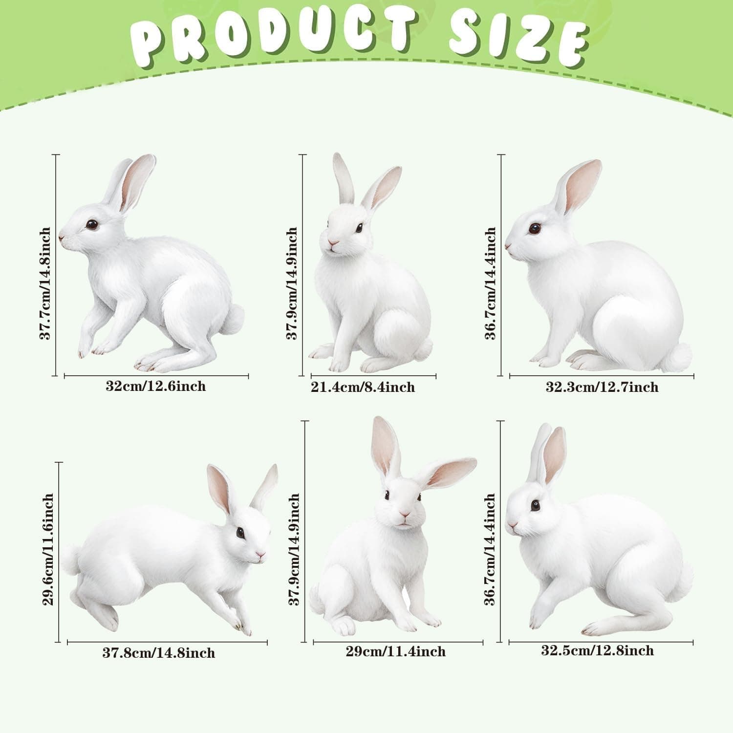 6 PCS Easter Bunny Outdoor Lawn Signs with Stakes thumbnail 3