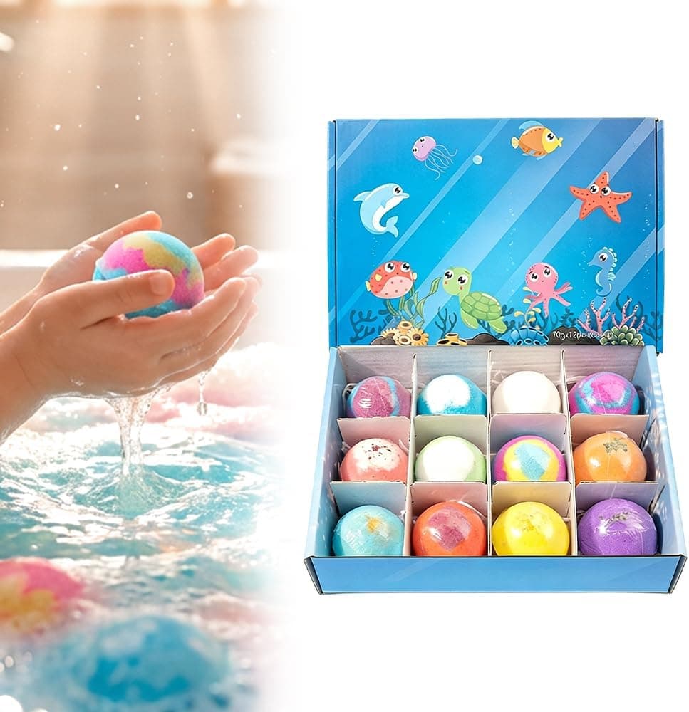 Ocean Toy Bath Salt Ball Sleeve Box Bath Bombs, 2026 New 12-Pack Bath Bombs with Surprise Spring Inside, Upgrade Easter Gifts Bubble Easter Basket Stuffers Easter Egg Fillers (Blue 12Pcs) : Beauty &amp; Personal Care — Easter Gifts gift idea