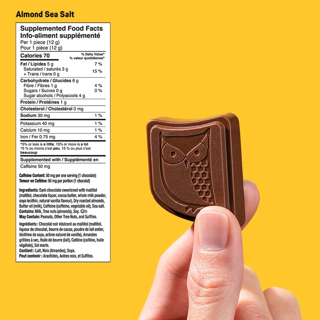 AWAKE Caffeinated Chocolate Bites - Almond Sea Salt Dark Chocolate thumbnail 2