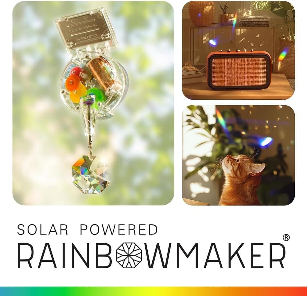 Kikkerland Solar Powered Rainbow Maker – Prism Suncatcher, Fun Home Window Decor – Unique Gift for Christmas &amp; Birthdays – Single Crystal : Patio, Lawn &amp; Garden thumbnail 2