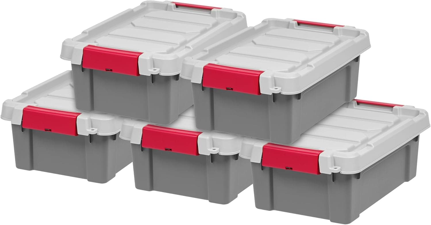 IRIS USA 3 Gallon Lockable Storage Totes with Lids, 5 Pack — Easter Gifts gift idea