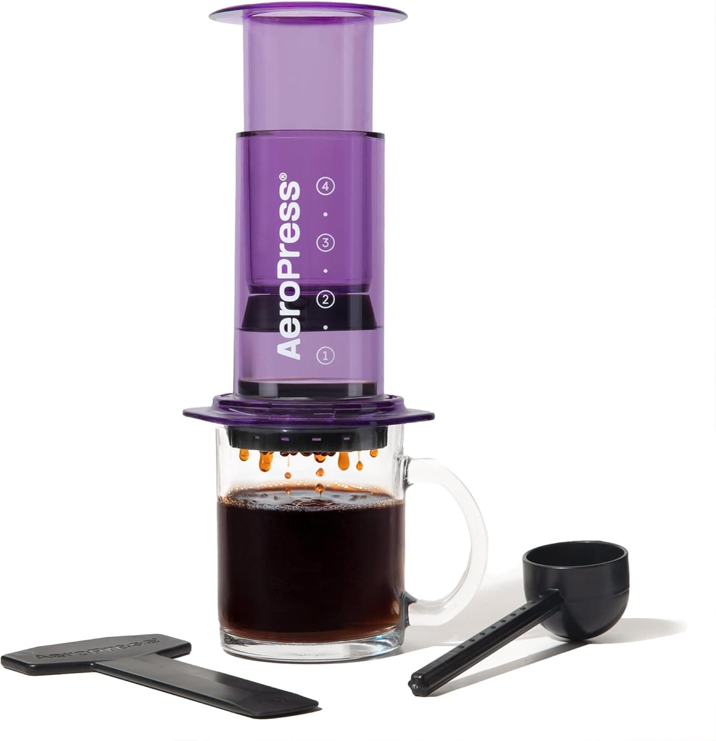 AeroPress Clear Purple Coffee Press - All-in-One French Press, Pour-Over &amp; Espresso Style Manual Brewer, 2 Min Brew for Less Bitterness, More Flavor, Small Portable Coffee Maker, Travel &amp; Camping: Home &amp; Kitchen — Easter Gifts gift idea