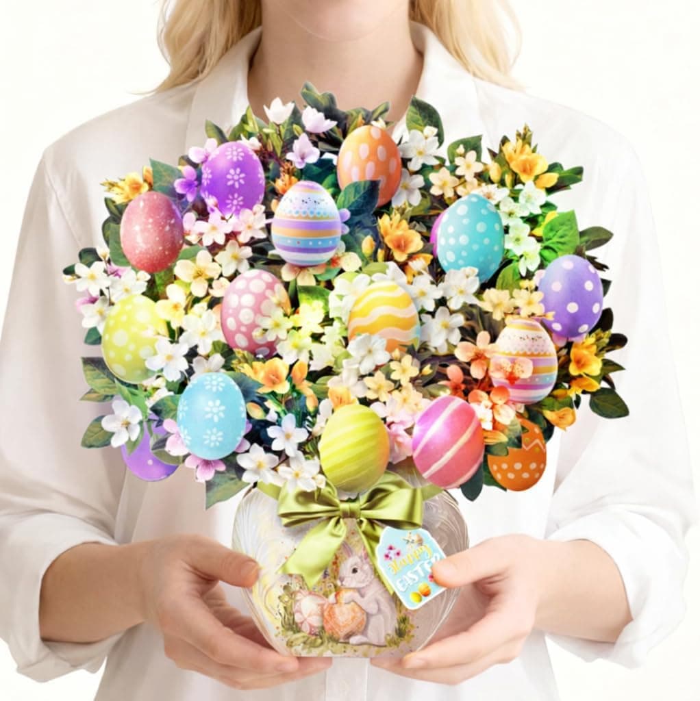 Easter 3D Pop Up Bouquet with Colorful Eggs, Lights and Music — Easter Gifts gift idea