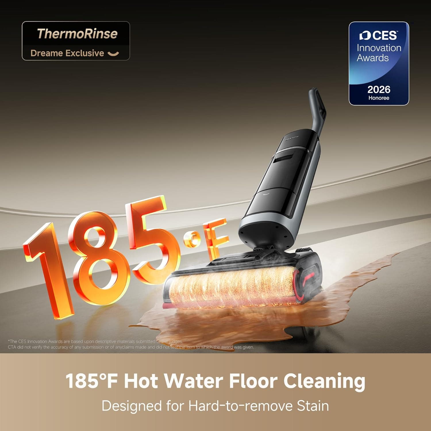 Amazon.com - DREAME H15 Pro Heat Wet Dry Vacuum Cleaner, 185°F Hot Water Floor Cleaning, Cordless Vacuum Mop with GapFree AI Robotic Arm, 22KPa Suction, 0 Hair Tangle, 212°F Self-Clean, 194°F Hot Air Drying thumbnail 4