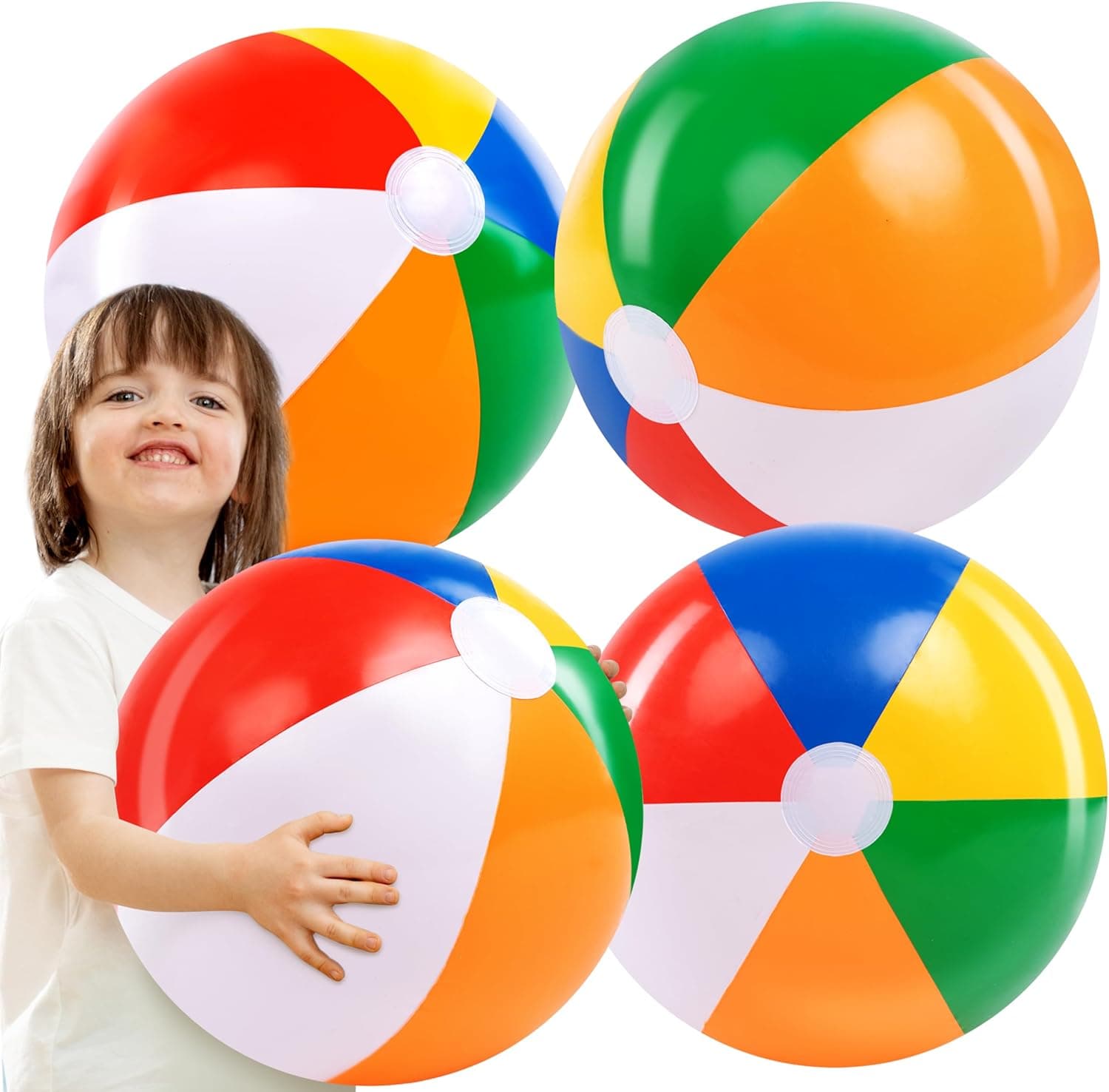 JOYIN 4-Pack 20" Rainbow Beach Balls — Easter Gifts gift idea