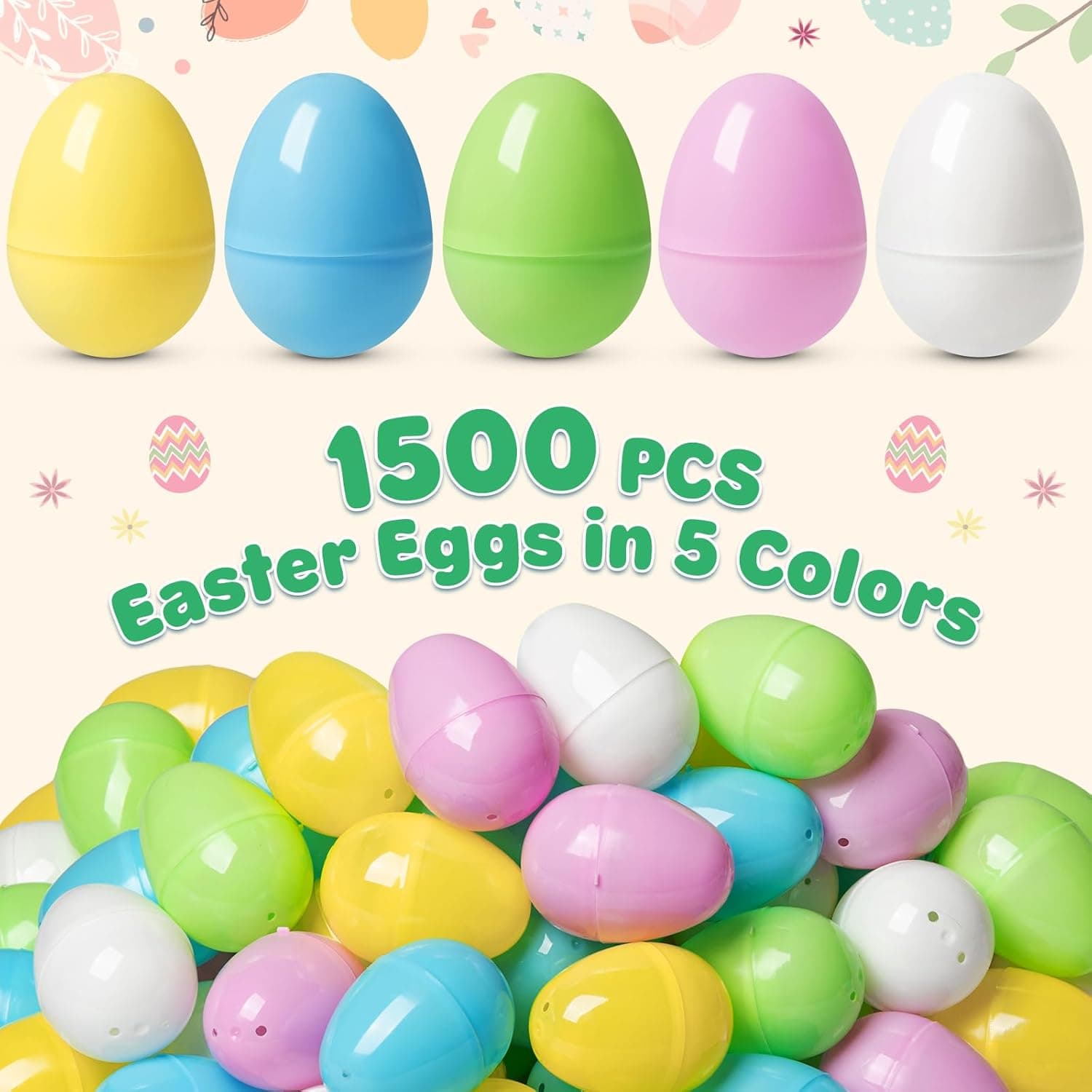 Birebebys 1500 Piece Plastic Easter Eggs Bulk Pack thumbnail 2