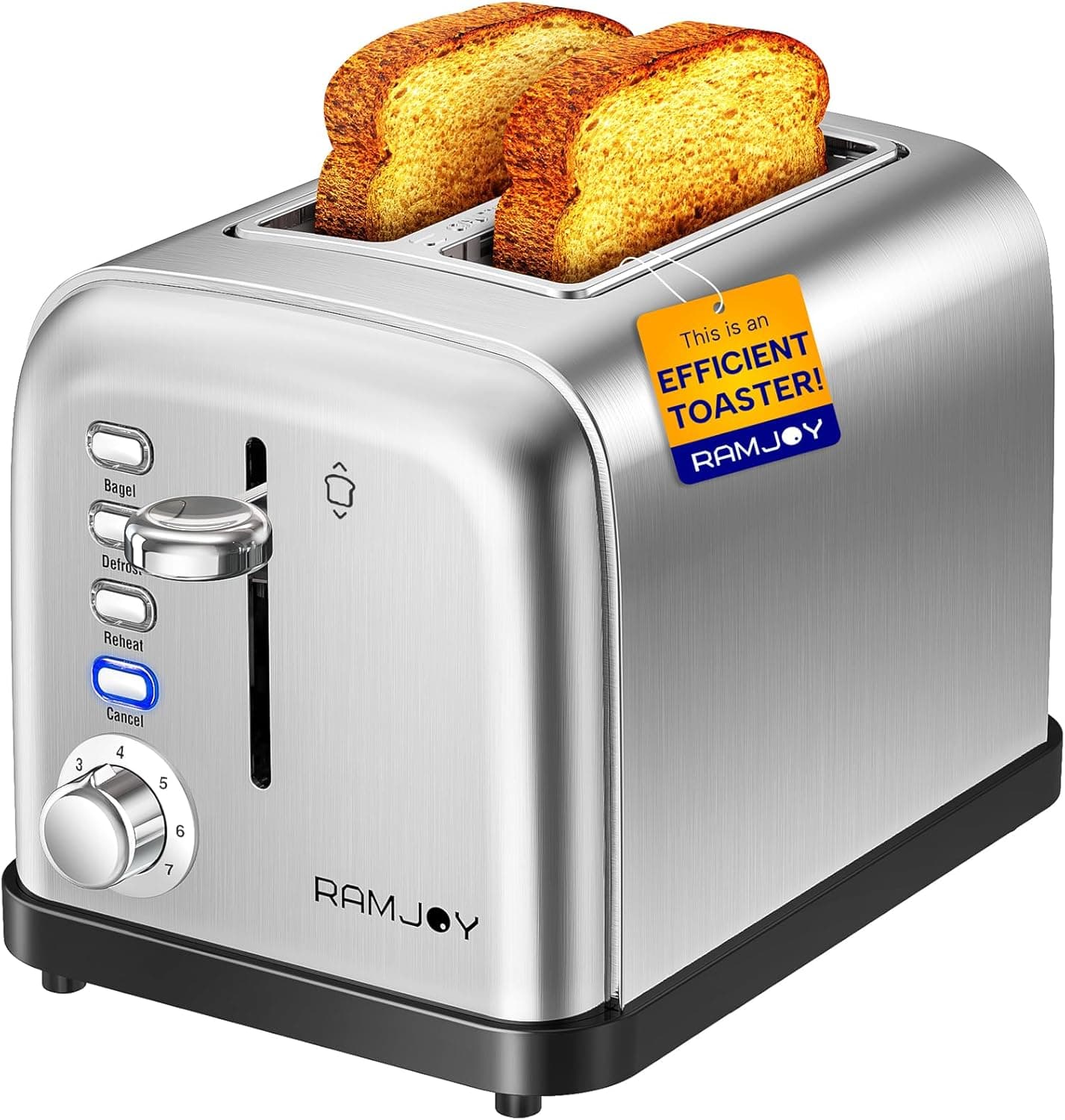 RAMJOY 2-Slice Extra Wide Toaster with 7 Shade Settings view 1