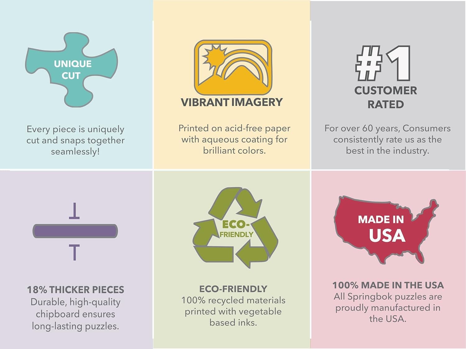 Springbok Three Easter Bunnies 500 Piece Jigsaw Puzzle for Adults – Poster Now Included - Spring and Floral – Unique Cut Pieces – Made in USA : Toys &amp; Games thumbnail 4