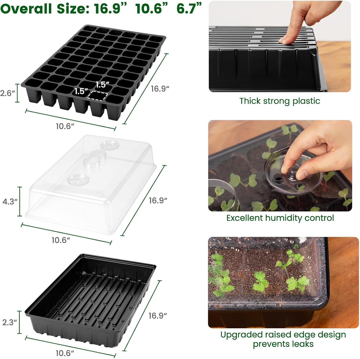 SOLIGT 60 Cell Seed Starter Kit with Grow Light and Heat Mat thumbnail 4