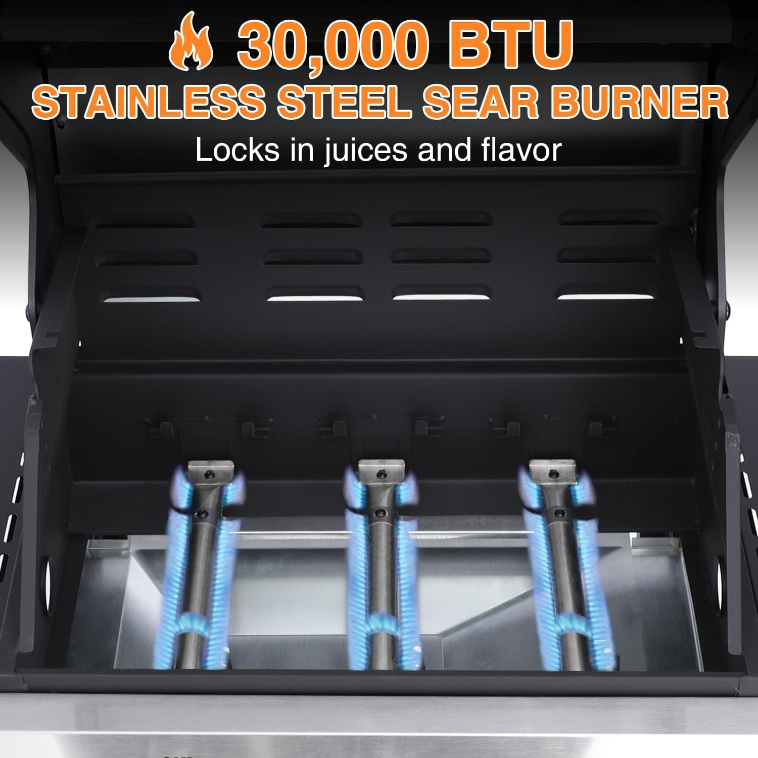 GRILL DEPOTS 3-Burner Propane Gas Grill with Folding Sides and Wheels thumbnail 3