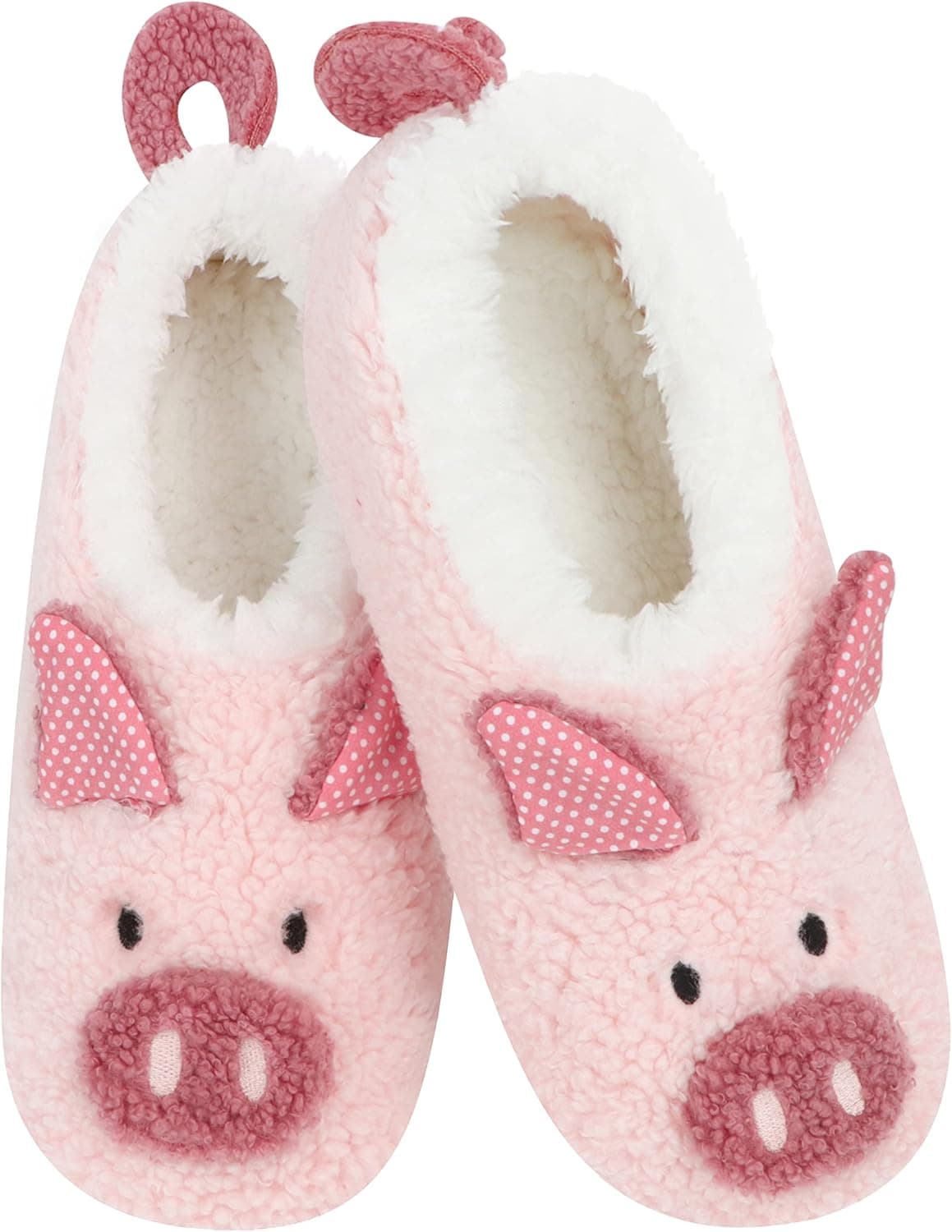 Snoozies Animal Slipper Socks for Women, Fuzzy Slippers Soft Non-Slip with Sherpa Lining, Cute Slippers (Pig, Large) | Slippers — Spring Gift Ideas gift idea