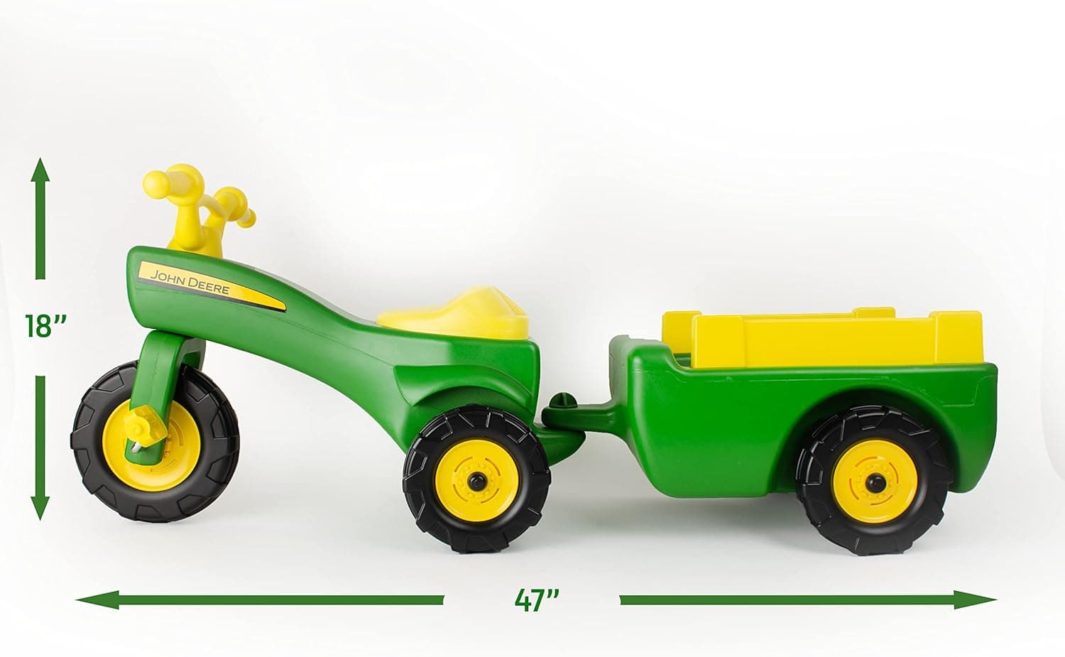 John Deere Ride-On Pedal Tractor with Wagon thumbnail 3