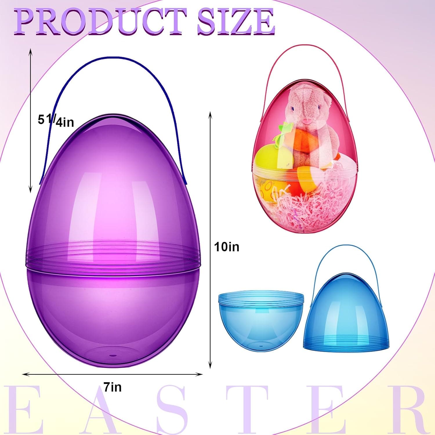 Funtery Jumbo Easter Eggs with Handles - Set of 8 thumbnail 2