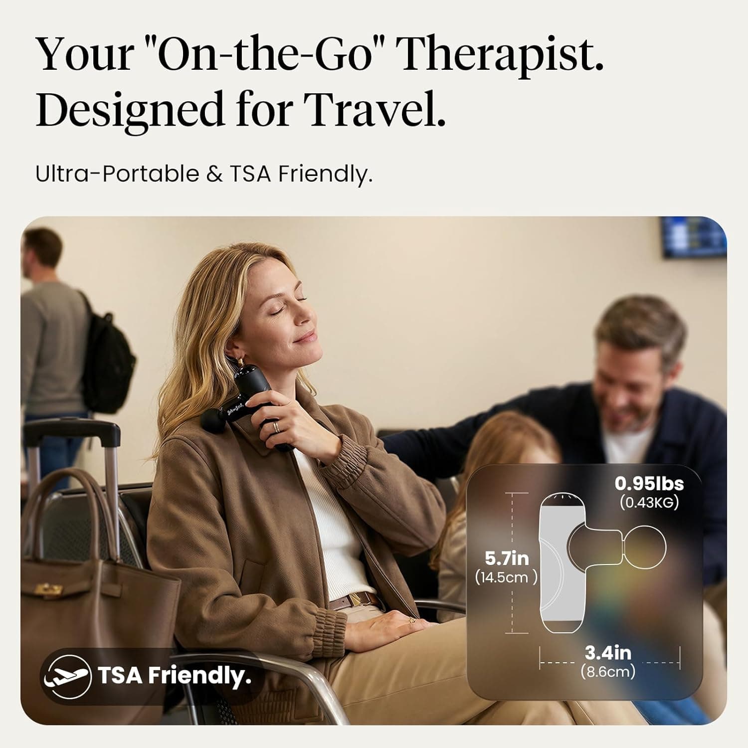 BOB AND BRAD Q2 Mini Massage Gun, Pocket-Sized Deep Tissue Massager Gun, Portable Percussion Muscle Massager Gun, Ultra Small &amp; Quiet Muscle Massage Gun for Muscle Recovery with Carry Case : Health &amp; Household thumbnail 3