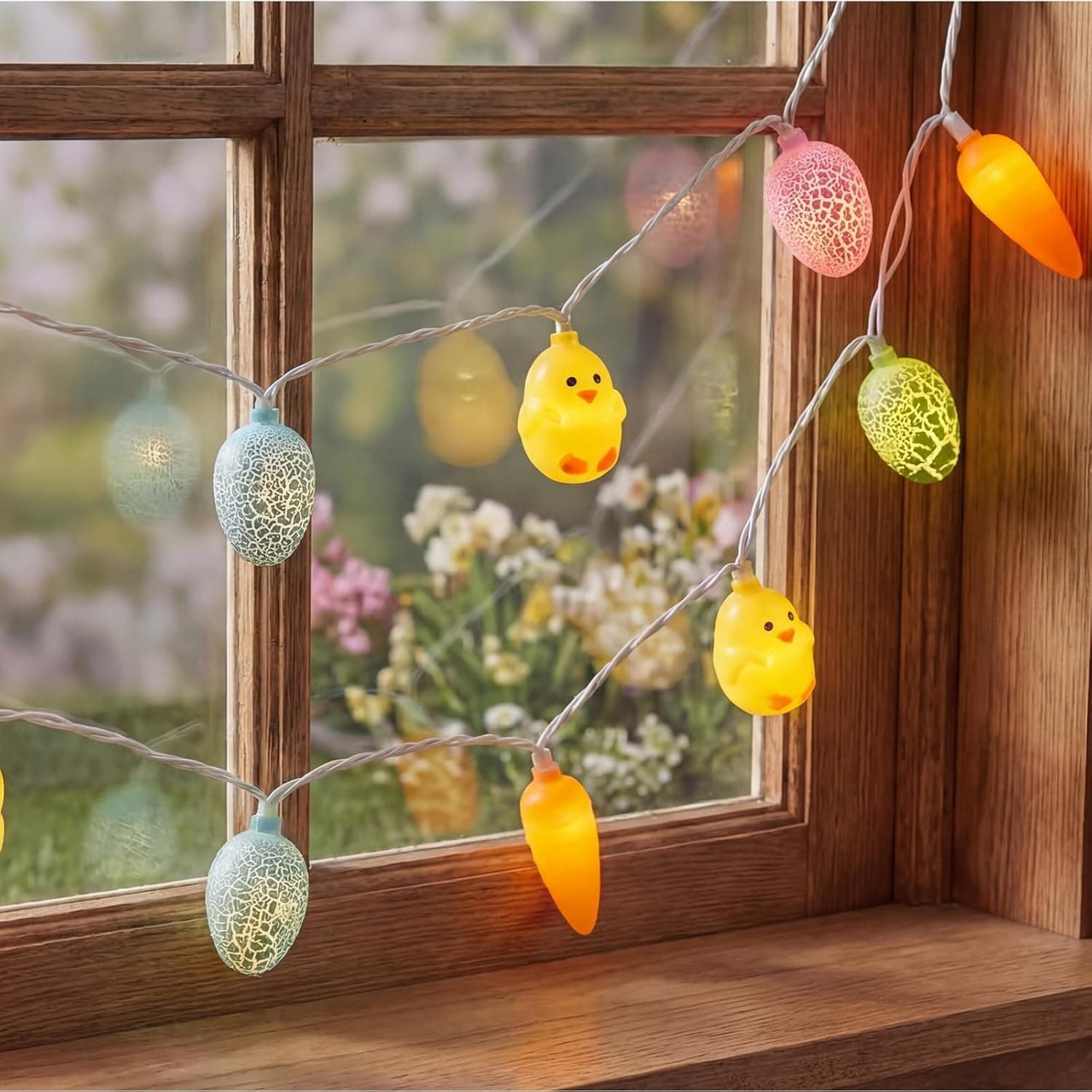 GOOTHY 8.5Ft Easter String Lights - Cracked Egg, Chicken & Carrot Design — Easter Gifts gift idea