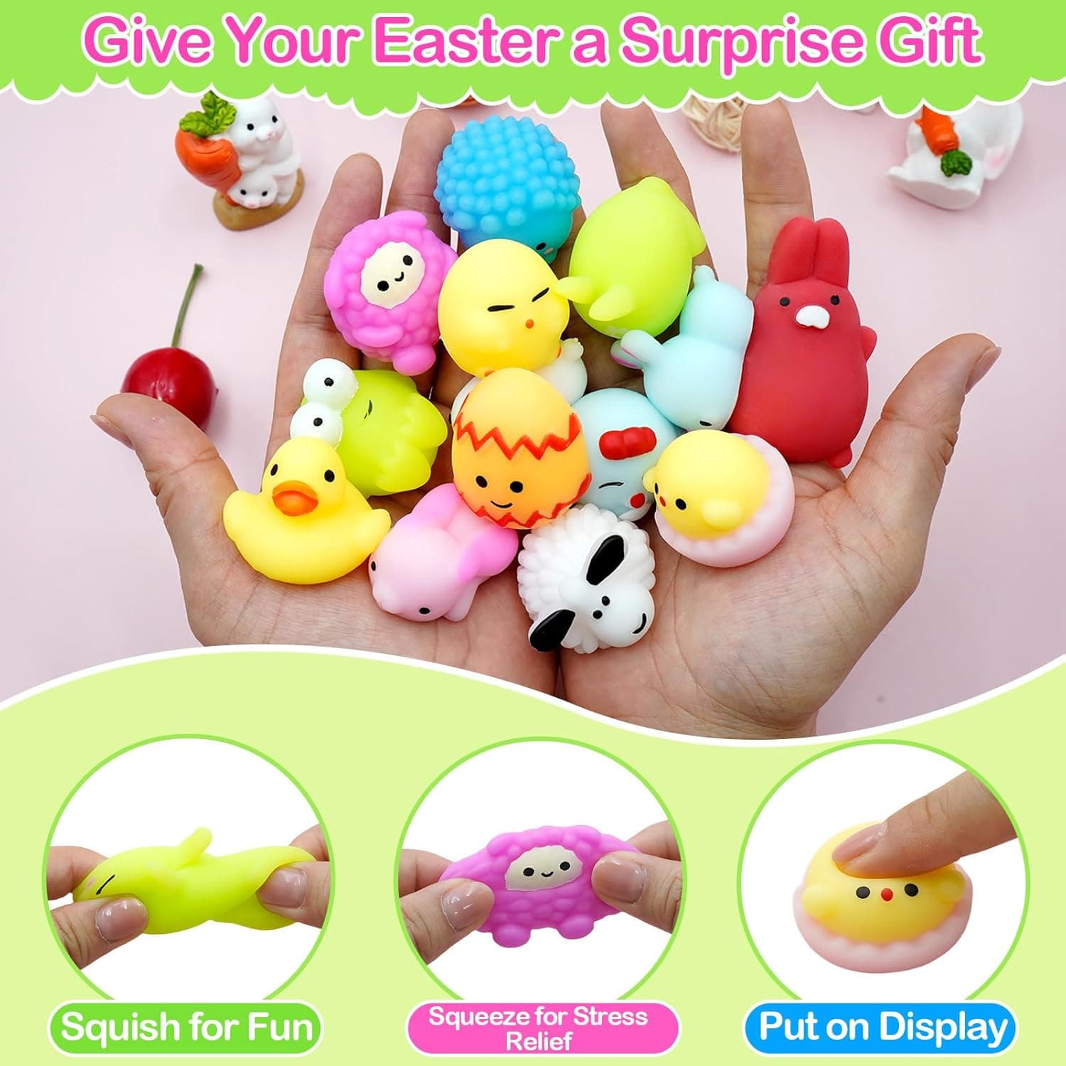 ZICZLI 24 Pack Easter Egg Mochi Squishies Toys thumbnail 4