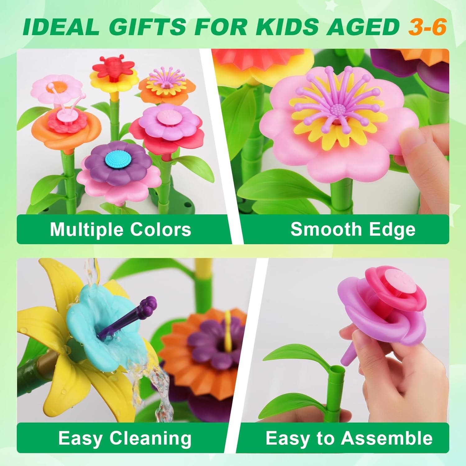 BIRANCO Flower Garden Building Toys - Build a Bouquet Floral Arrangement Playset thumbnail 2
