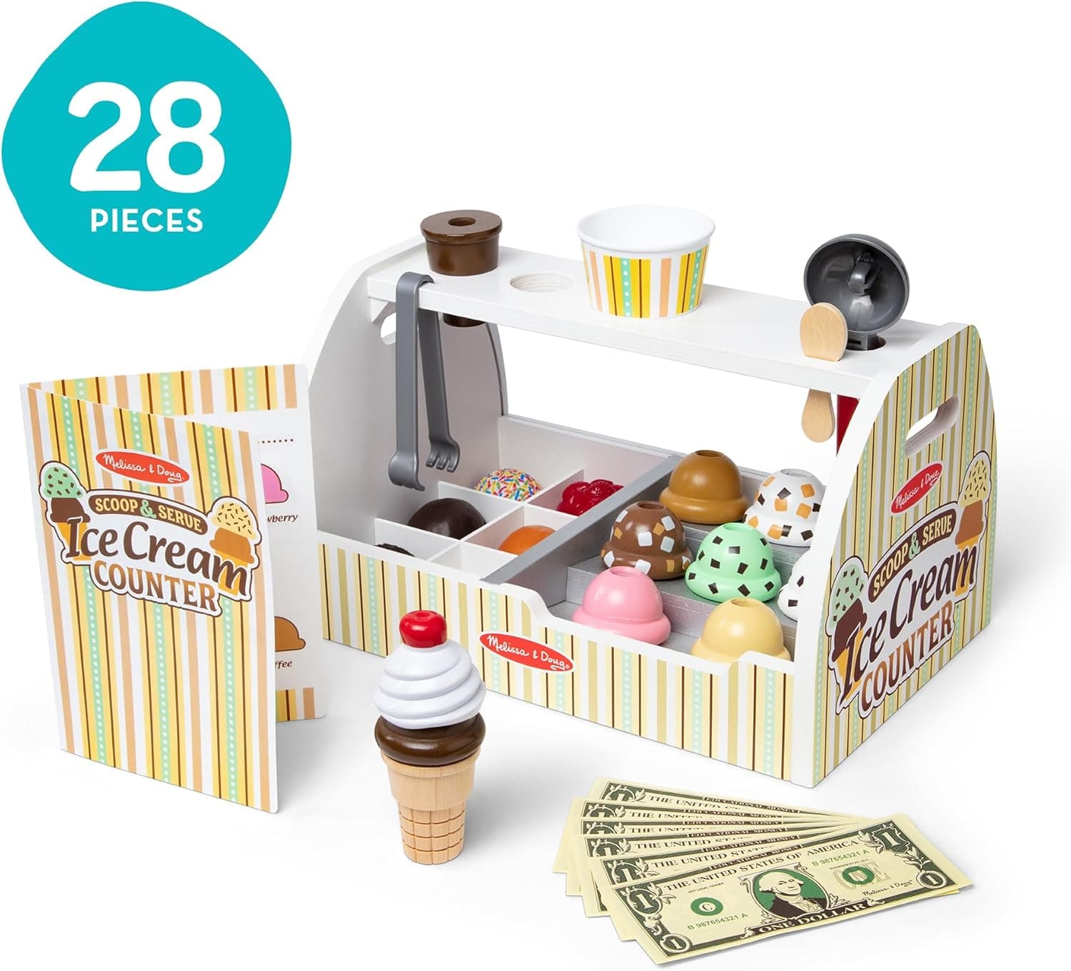 Melissa & Doug Wooden Scoop & Serve Ice Cream Counter thumbnail 2