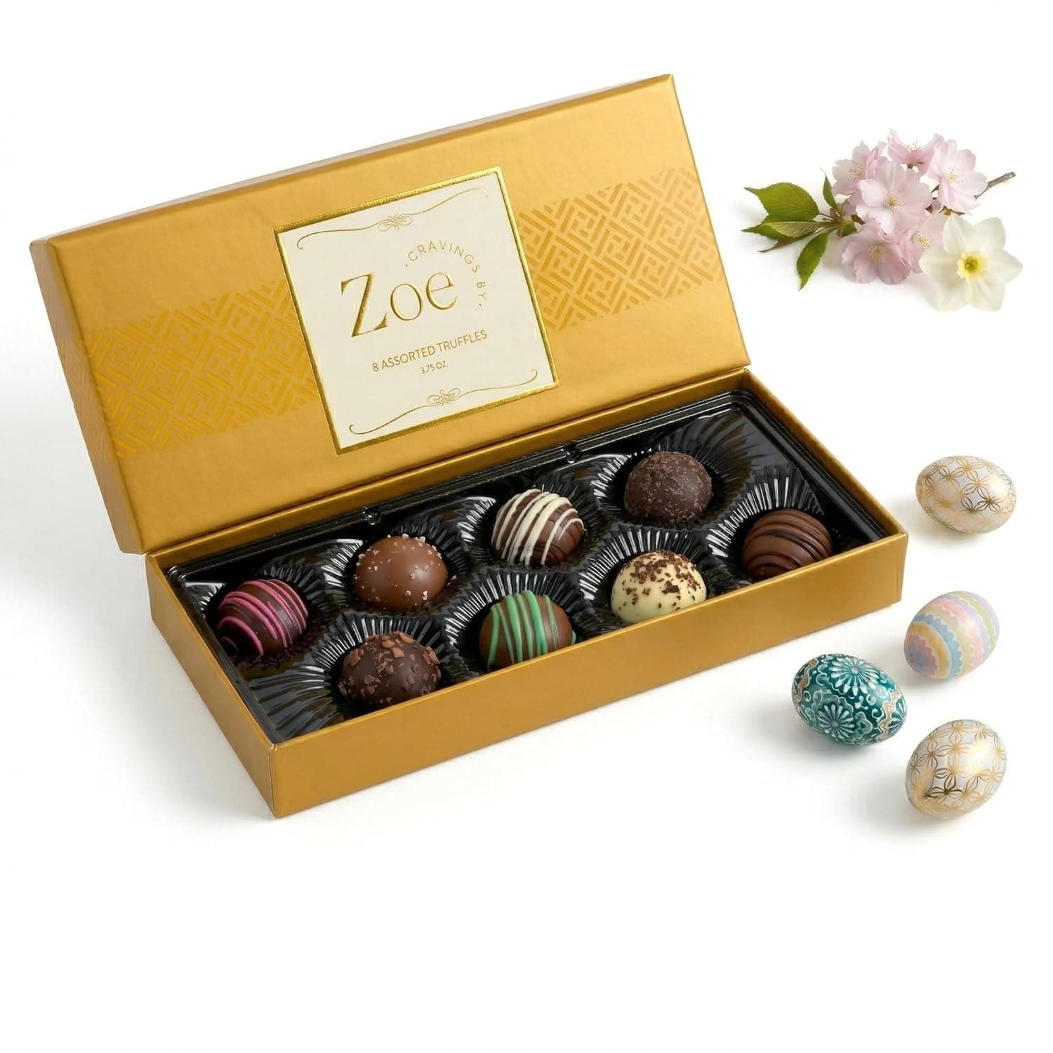 CRAVINGS BY ZOE Birthday Chocolate Truffles Gift Box - 8 Count Assorted Gourmet Chocolates — Easter Gifts gift idea