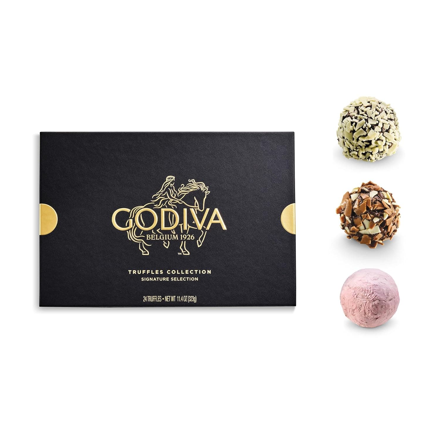 Godiva Signature Truffle Gift Box, Belgian Dark and Milk Chocolates with Ganache Center, Gourmet Gift for Birthdays, Holidays, Kosher, 24 Pc : Grocery &amp; Gourmet Food thumbnail 2