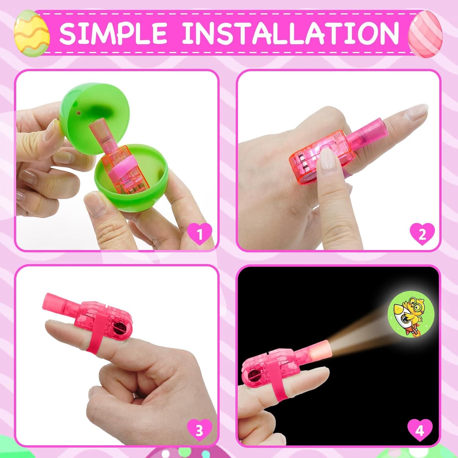 24 Pack LED Light Up Finger Lights Easter Party Favors thumbnail 3