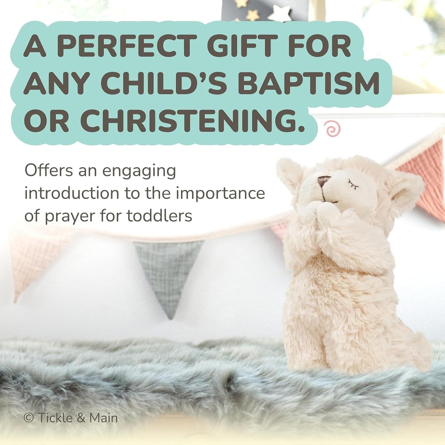 Tickle & Main Catholic Baptism Gift Set - Prayer Lamb & Prayer Book thumbnail 5