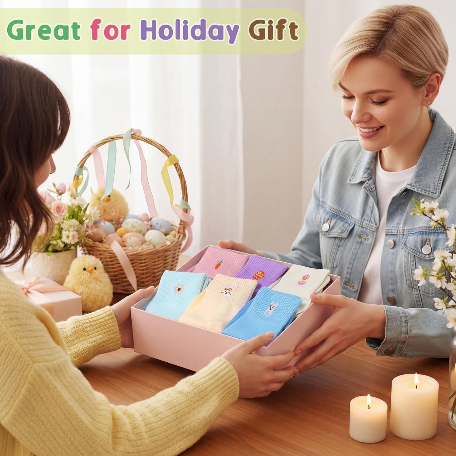 Mepase 6 Pairs Easter Socks for Women thumbnail 2