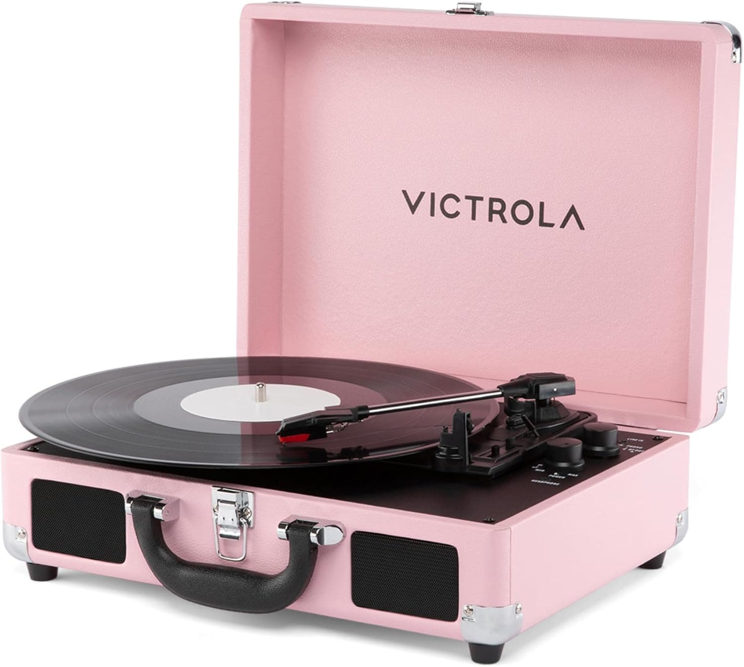 Victrola Journey II (2025 Model) – Bluetooth Suitcase Record Player – Built-in Stereo Speakers with Enhanced Bass, 3-Speed Turntable, Bluetooth Input and Output, RCA &amp; Headphone Outputs (Pink) : Everything Else — Spring Gift Ideas gift idea