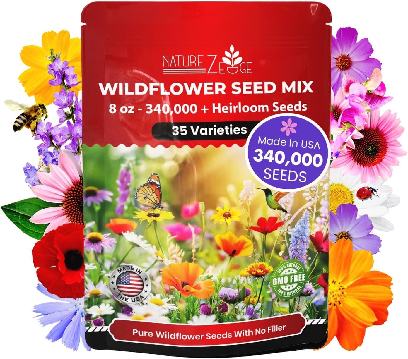 Wildflower Seeds Gift: 35-Variety Spring Planting Mix