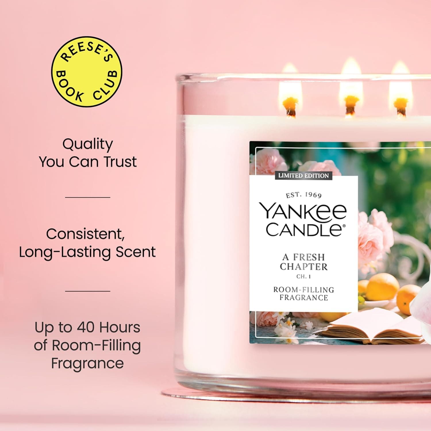 Yankee Candle x Reese's Book Club A Fresh Chapter Spring Scented Candle thumbnail 4