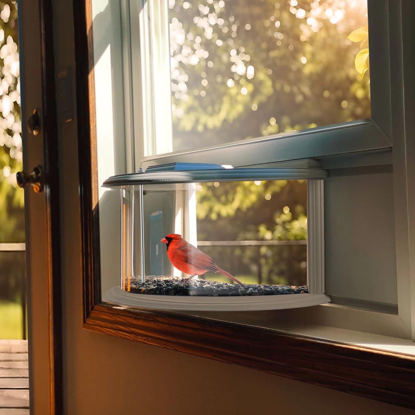 JOYSEUS Window Bird Feeder with 180° Clear View thumbnail 2