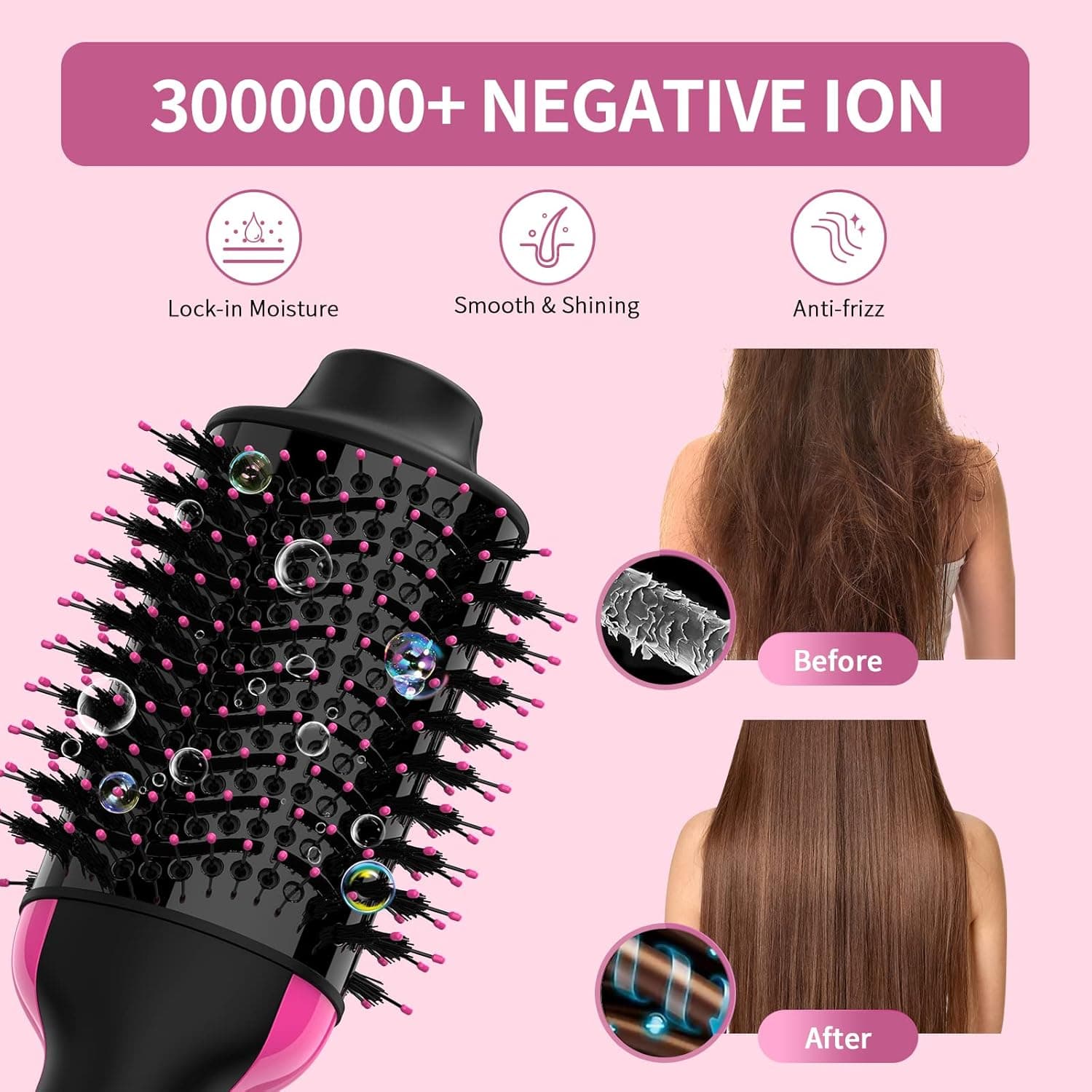 Hair Dryer Brush Blow Dryer Brush in One, Upgraded 4 in 1 Hair Dryer and Styler Volumizer with Negative Ion Anti-frizz Ceramic Titanium Barrel Hot Air Hair Straightener Brush : Beauty &amp; Personal Care thumbnail 4