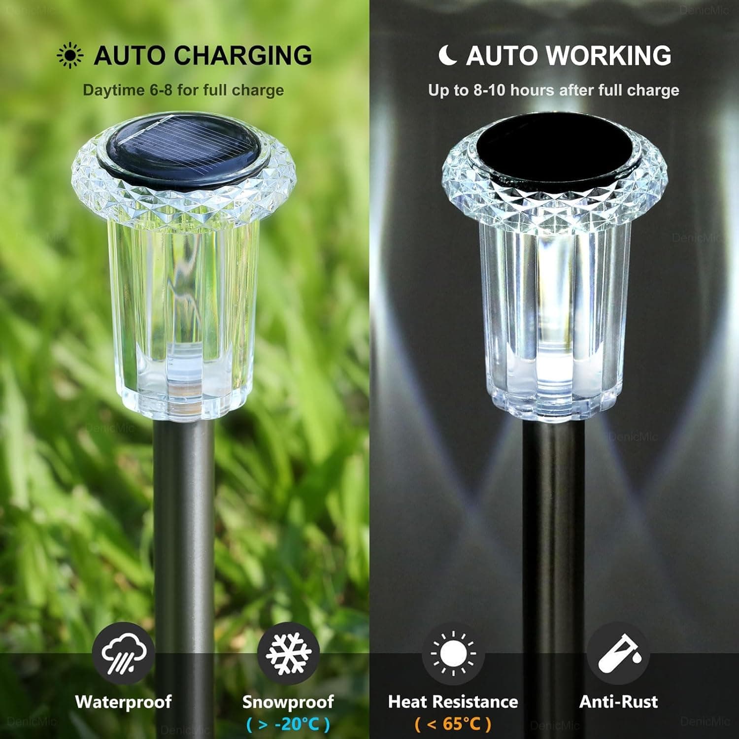 DenicMic Solar Lights Outdoor 10 Pack thumbnail 3