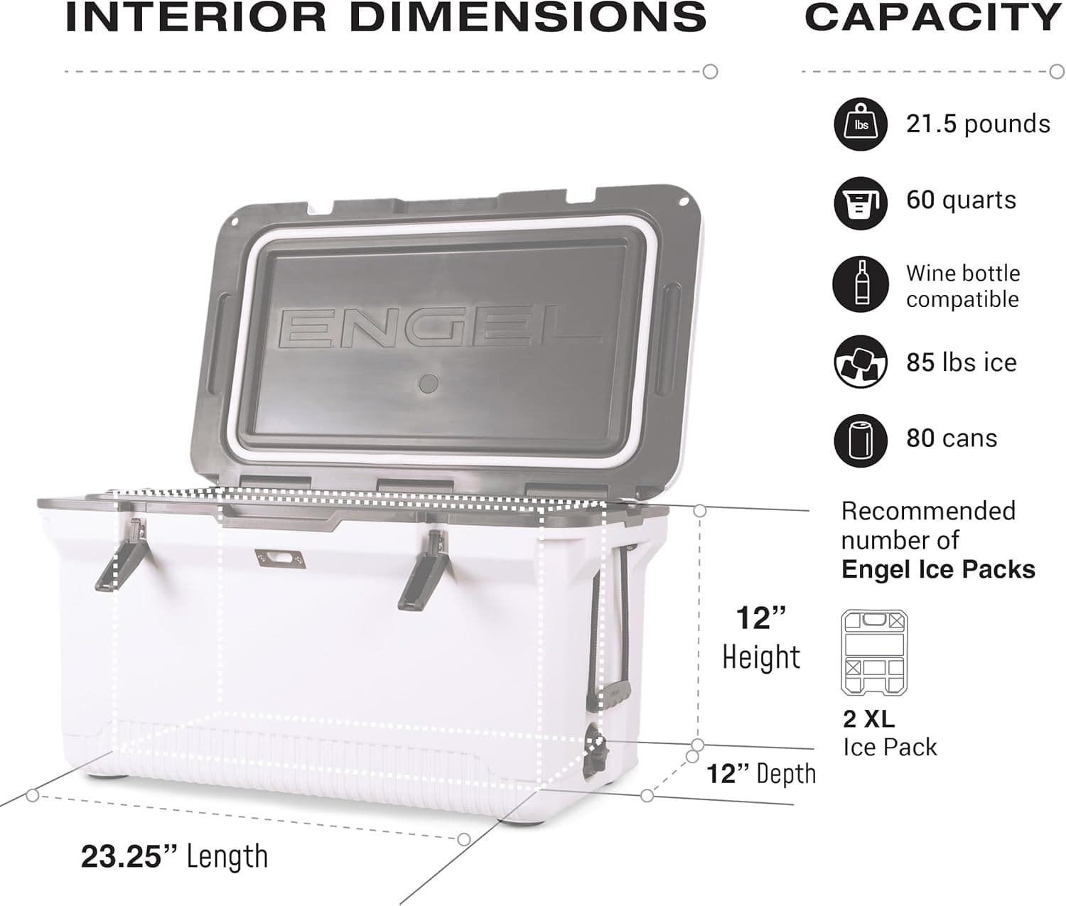ENGEL 60 QT Ultra-Light Injection Molded Cooler thumbnail 4