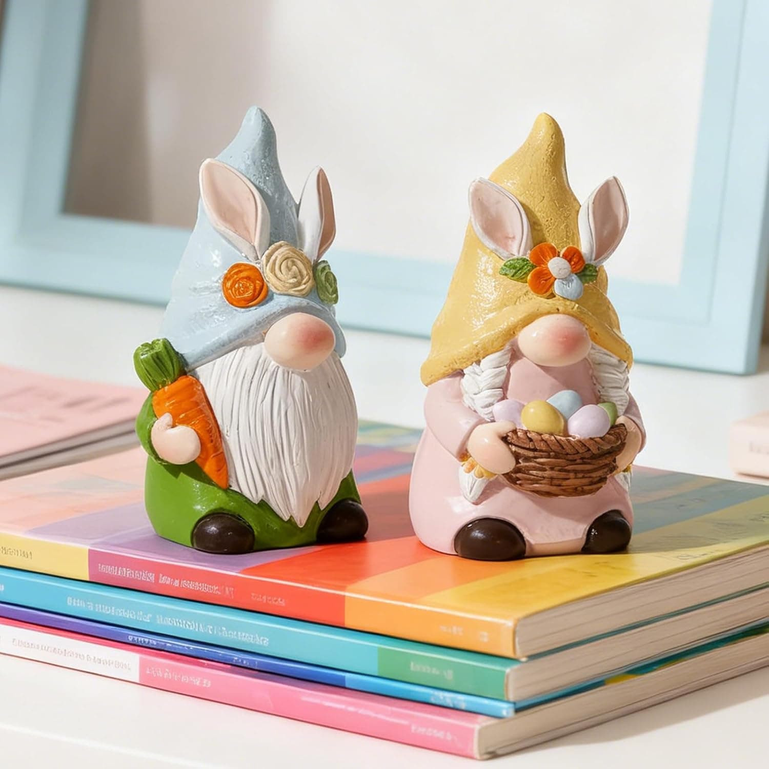 Easter Gnomes Bunny Figurines Set - Resin Rabbit-Eared Decor thumbnail 3