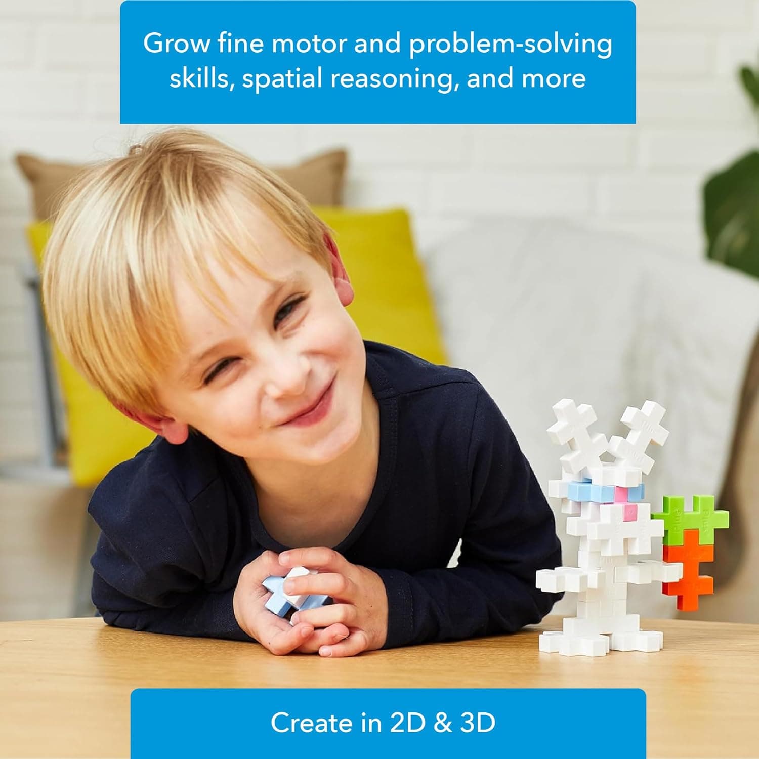 PLUS PLUS Big - 15 Piece Easter Bunny Tube thumbnail 3