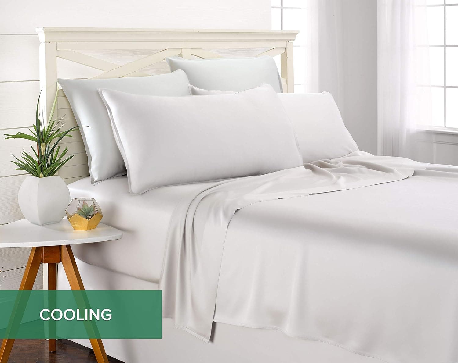 Pure Bamboo King Sheets - Organic White thumbnail 5