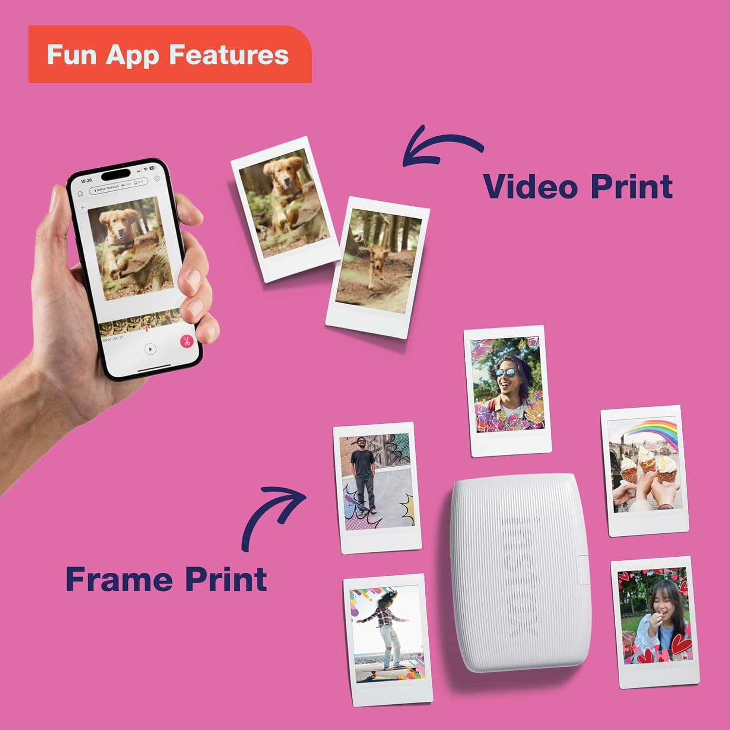 Fujifilm Instax Mini Link 3 Smartphone Printer - Rose Pink thumbnail 5