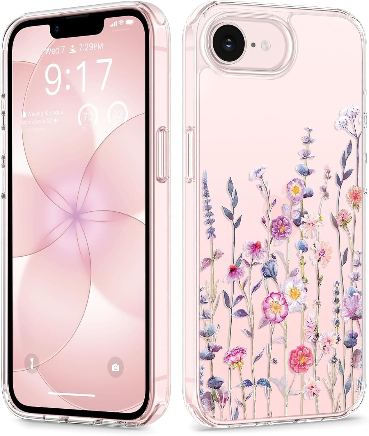 GVIEWIN Floral Clear iPhone Case - Floratopia Design with Military-Grade Protection — Easter Gifts gift idea