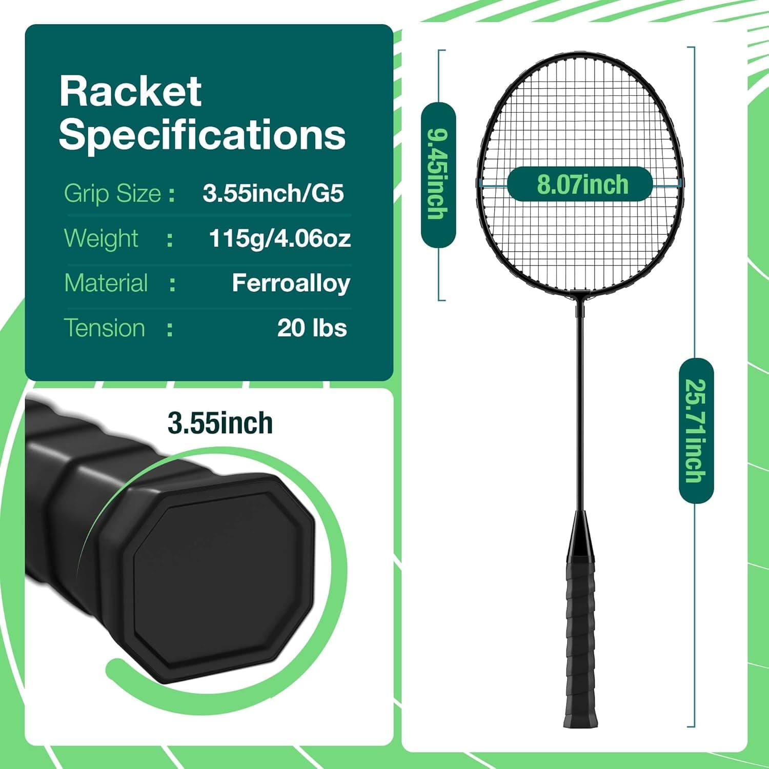 AboveGenius Badminton Rackets Set of 6 thumbnail 4